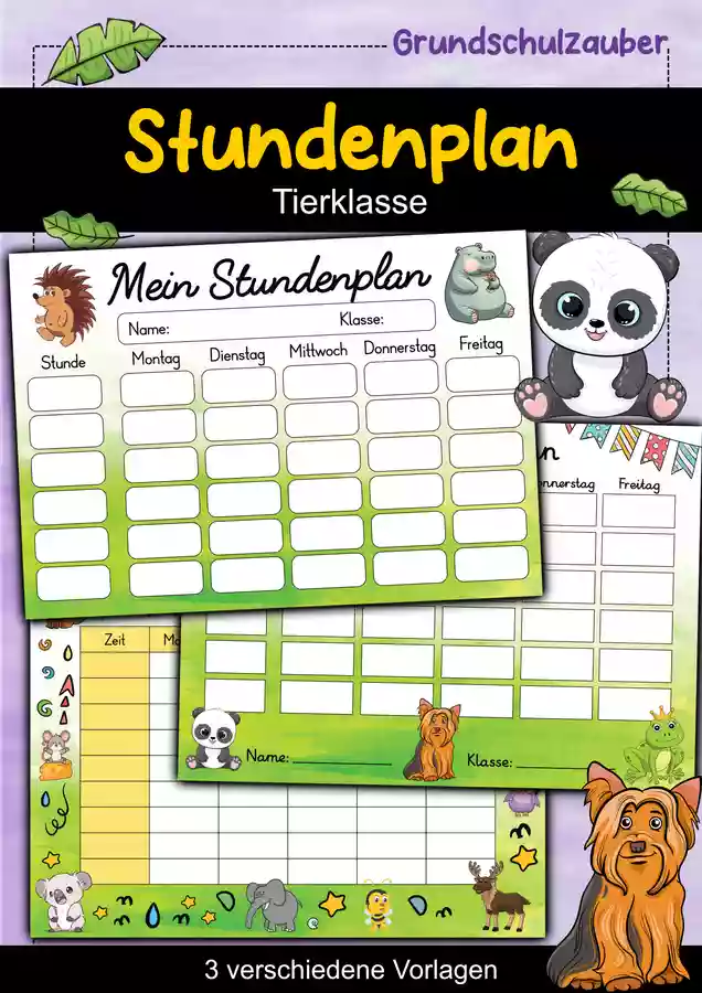 Tiere Stundenplan F r Die Tierklasse 3 Vorlagen Unterrichtsmaterial tiere-stundenplan-f-r-die-tierklasse-3-vorlagen-unterrichtsmaterial