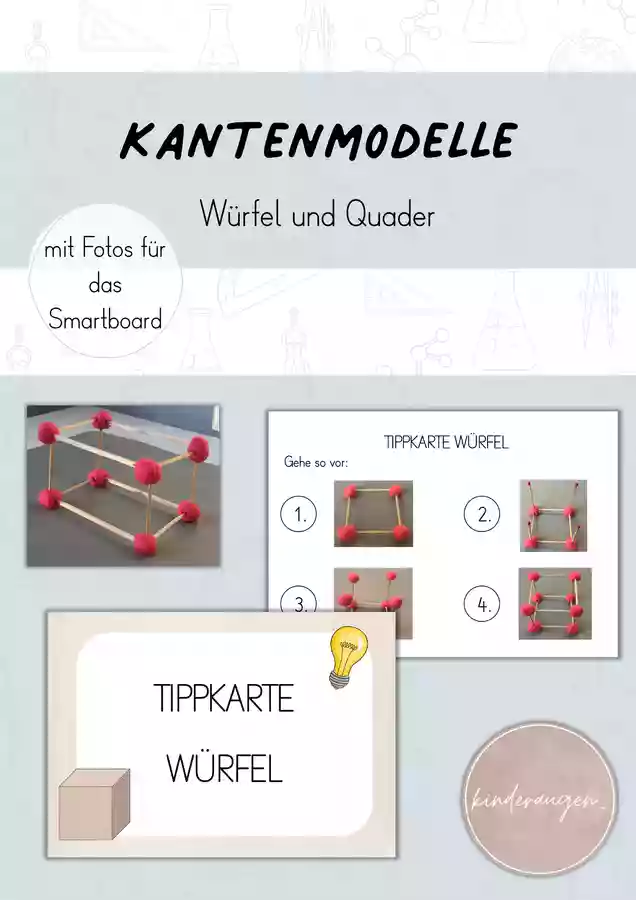 Kantenmodelle bauen: Würfel und Quader (geometrische Körper ...