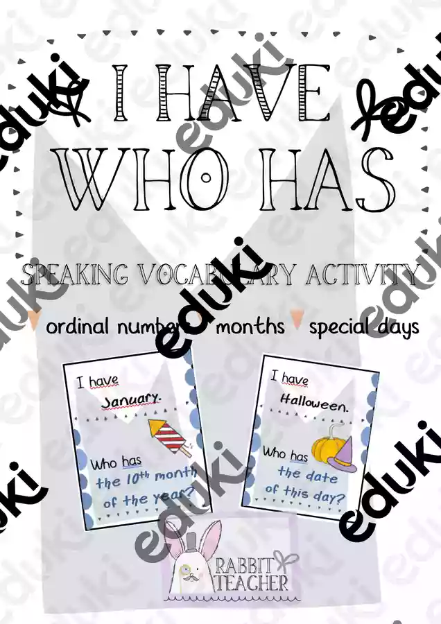 I have... who has... (ordinal numbers, dates, months, special days ...