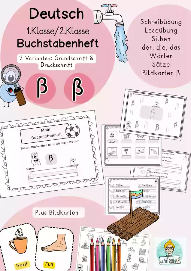 Miniheft Buchstabe ß 1.Klasse, 2.Klasse, DaZ Lernwörter ...