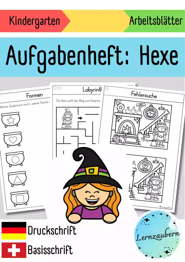 Aufgabenheft Hexe F r Den Kindergarten Vorschule Halloween aufgabenheft-hexe-f-r-den-kindergarten-vorschule-halloween