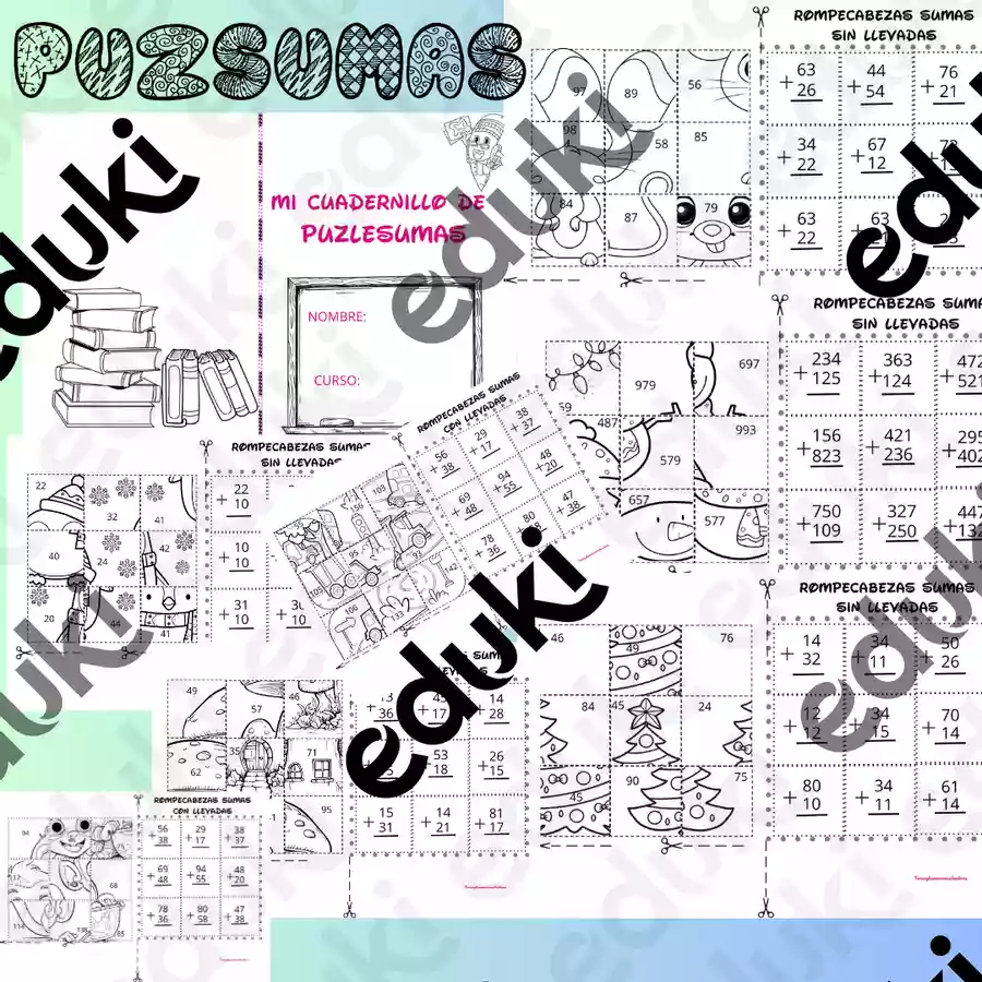 PUZLESUMAS ROMPECABEZAS DE SUMAS SIN Y CON LLEVADAS)