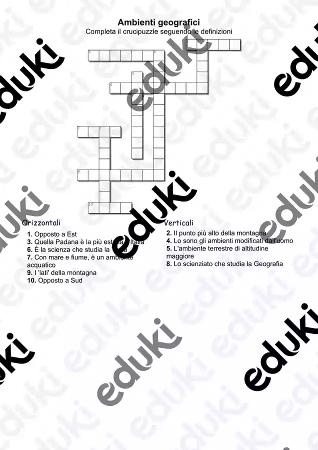 Scienze e Geografia in...cruciverba - Materiale didattico per le materie Geografia & Scienze naturali Scienze e Geografia in...cruciverba - Materiale didattico per le materie Geografia & Scienze naturali