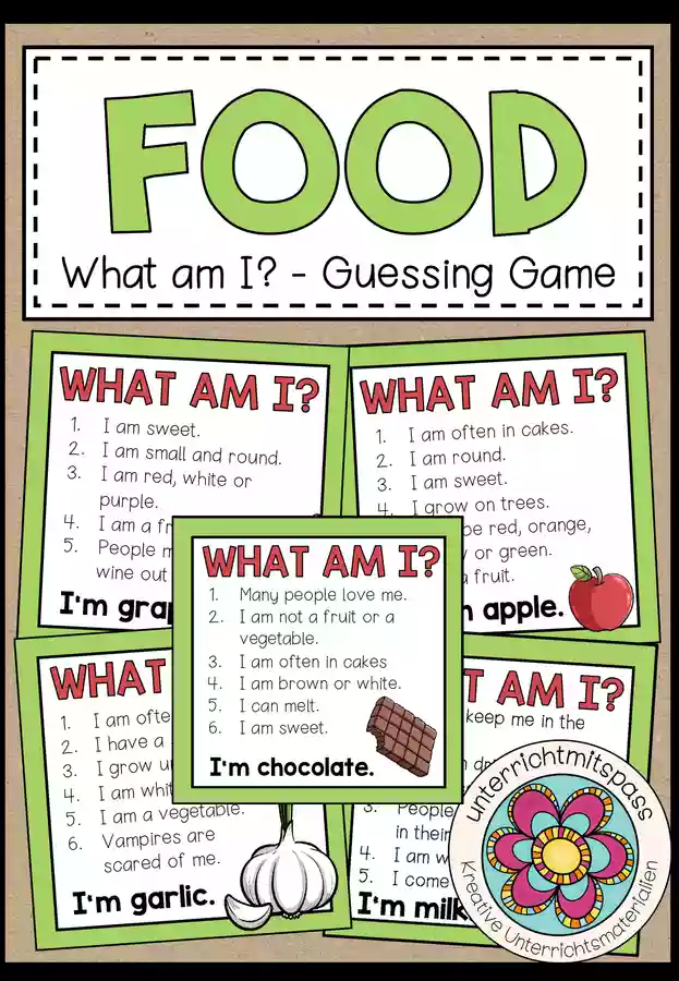 Food Guessing Game Buy Guess In 10 Foods Around The World Card