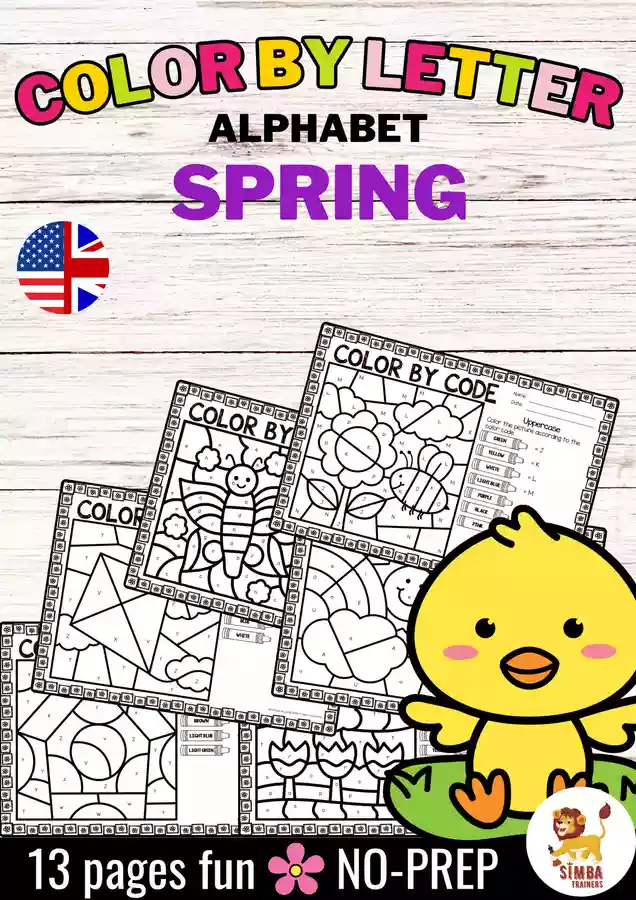 Color by letter code - Alphabet (Spring) | Seasons Letter Recognition ...