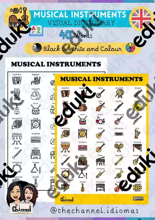 MUSICAL INSTRUMENTS – Visual Dictionary (40 Words) - material de la ...