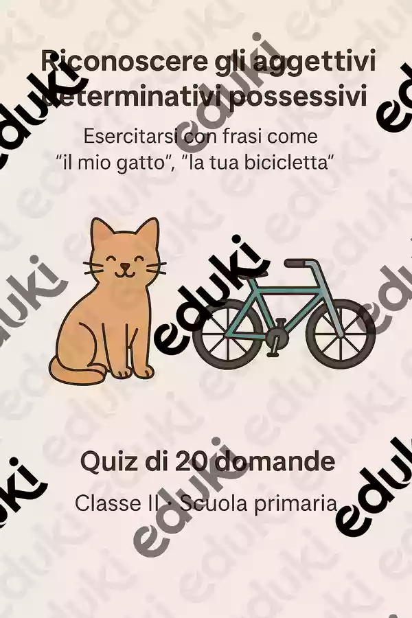 Esercitarsi con frasi come il mio gatto, la tua bicicletta Quiz