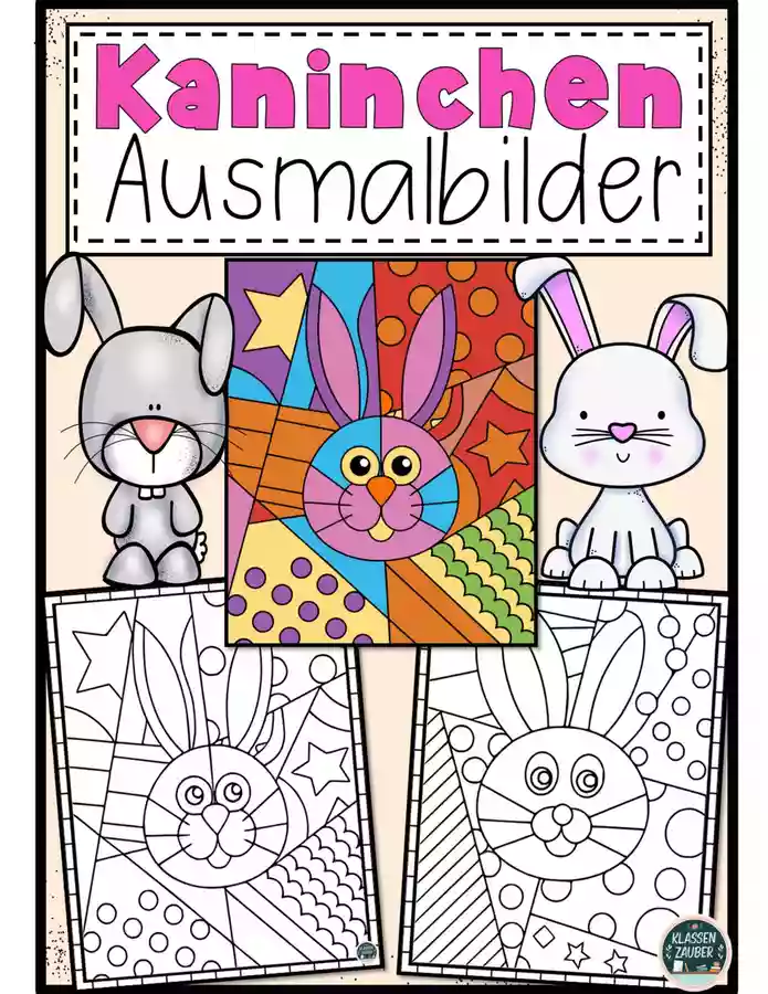 Kreative Kaninchen Pop Art Ausmalbilder Arbeitsheft Materialpaket kreative-kaninchen-pop-art-ausmalbilder-arbeitsheft-materialpaket