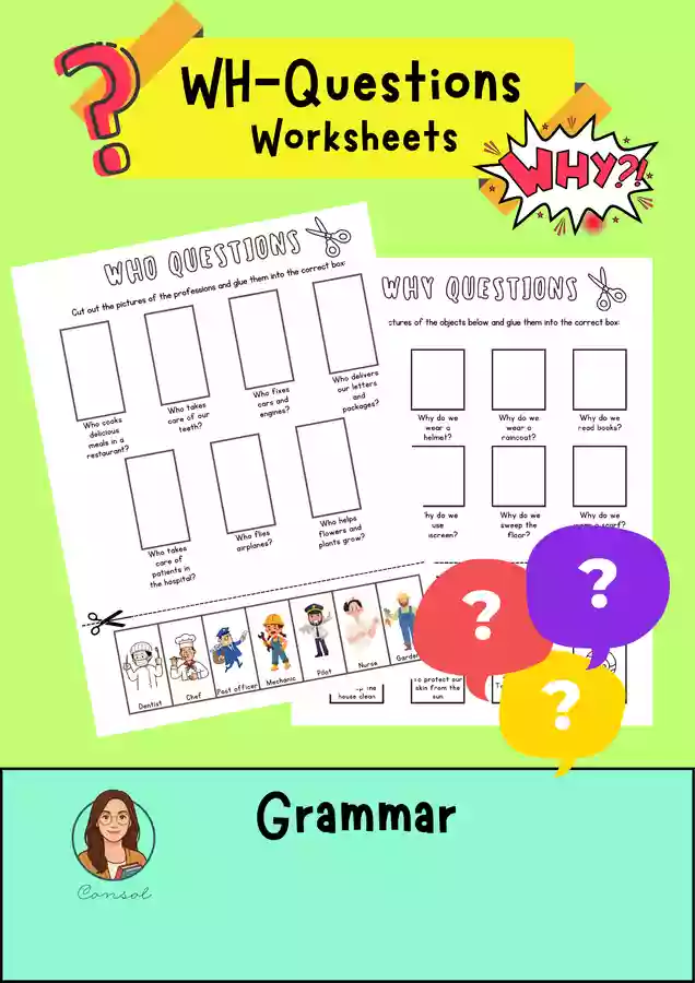 Wh- Questions activities | Who, What, Where, When & Why Worksheets ...