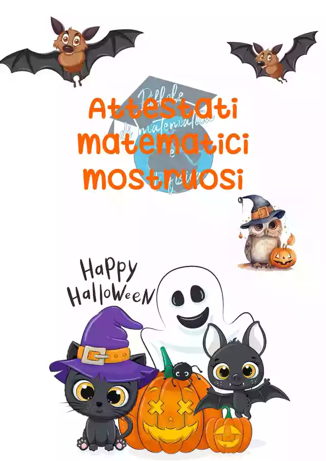 Attestati matematici mostruosi! Materiale di supporto/inclusione - Attestati matematici mostruosi! - Pillole di matematica e di fisica - Pagina di copertina