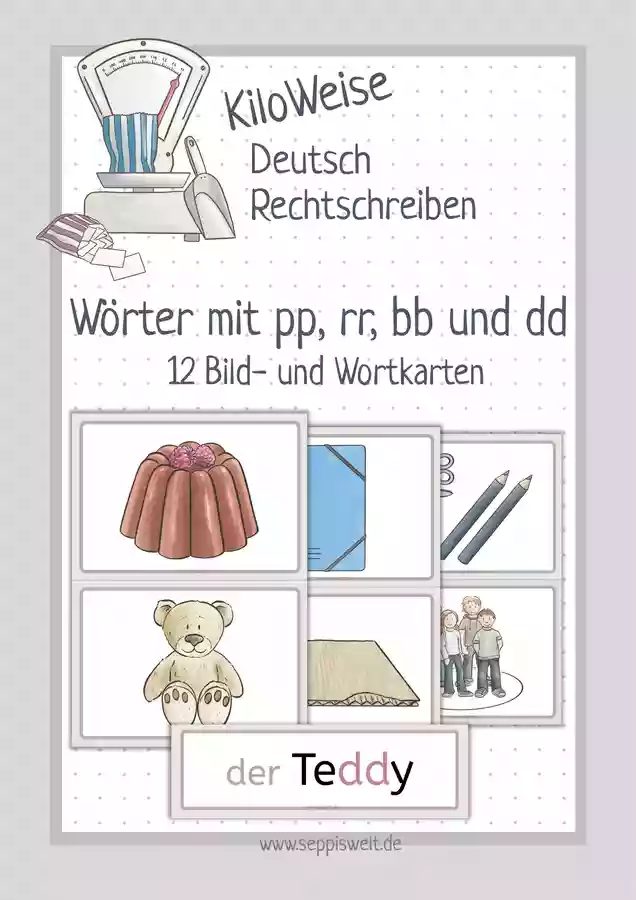 Bild- und Wortkarten: Wörter mit pp rr bb dd – Unterrichtsmaterial im ...