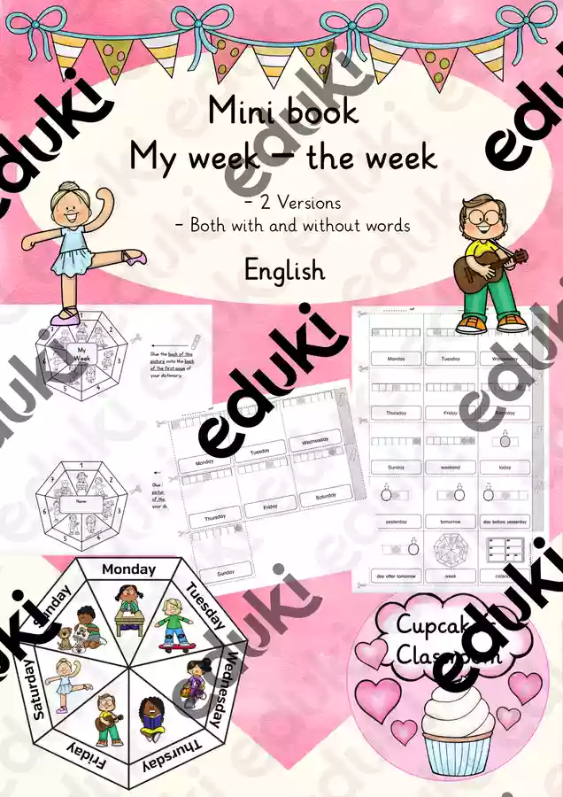 English - my week / days of the week / picture dictionary (Leporello ...