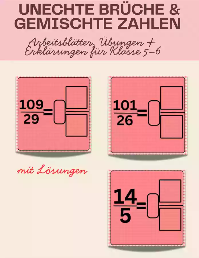 Unechte Br che Gemischte Zahlen Mit L sungen Unterrichtsmaterial Im unechte-br-che-gemischte-zahlen-mit-l-sungen-unterrichtsmaterial-im