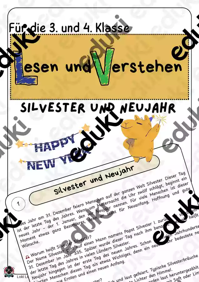 Lesen und verstehen: Sachtext und Geschichten zu Silvester und Neujahr ...