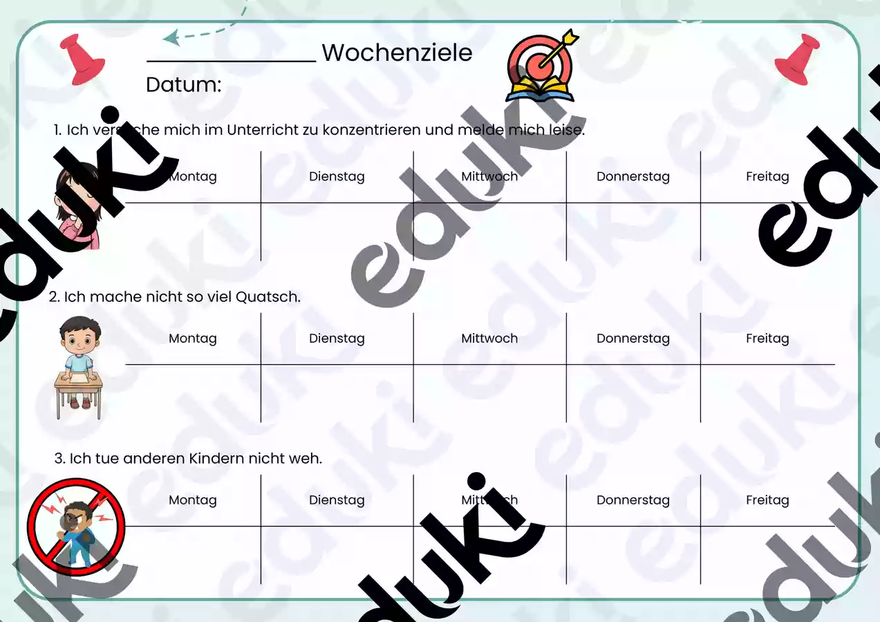 Wochenziele Zur Selbstreflexion Unterrichtsmaterial Im Fach wochenziele-zur-selbstreflexion-unterrichtsmaterial-im-fach