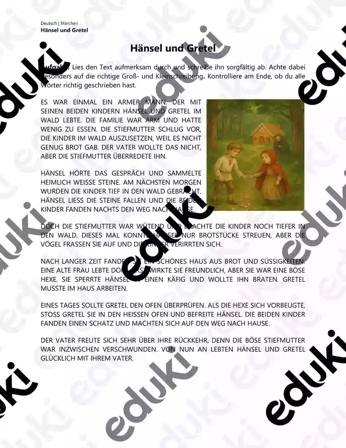 H nsel Und Gretel M rchentext Rechtschreibung Unterrichtsmaterial h-nsel-und-gretel-m-rchentext-rechtschreibung-unterrichtsmaterial