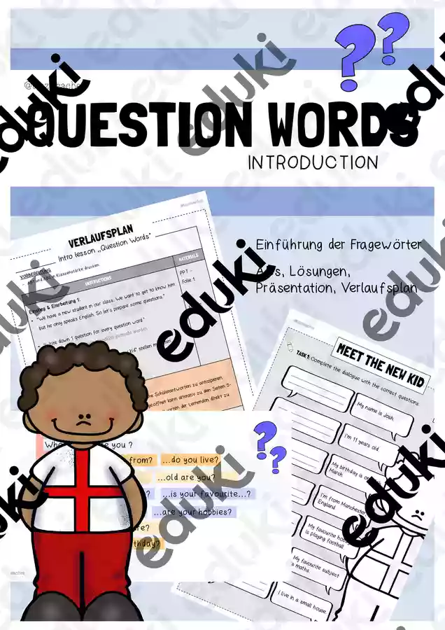 Full Lesson: Intro Question Words – Unterrichtsmaterial im Fach Englisch