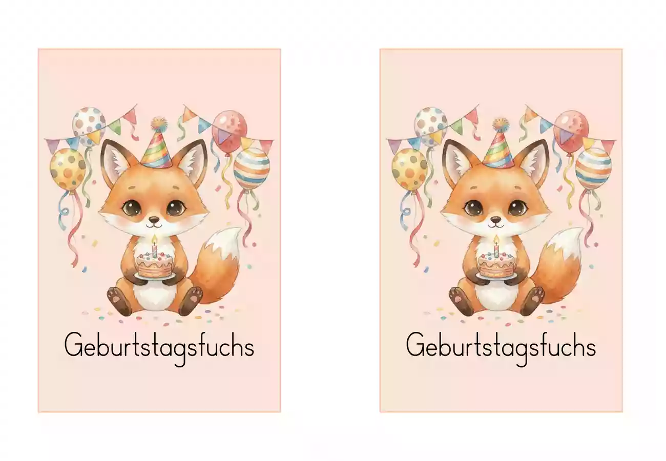 Fuchsklasse Geburtstag Aufsteller für Bilderrahmen Anderer Materialtyp - Fuchsklasse Geburtstag Aufsteller für Bilderrahmen - lehrerdrama_ - Deckblatt