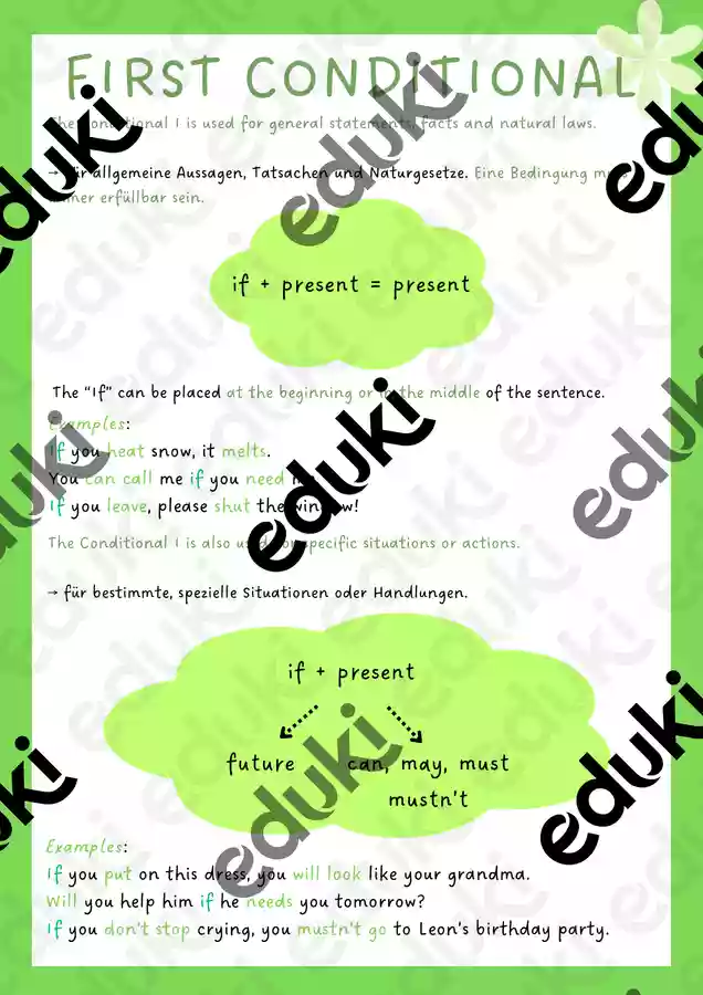 First Conditional | Conditional I | Worksheet + Erklärung ...