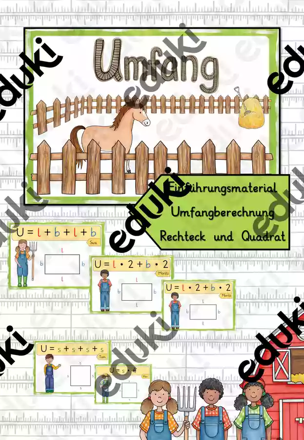 Umfang Rechteck Und Quadrat Merkplakate Und Legematerial umfang-rechteck-und-quadrat-merkplakate-und-legematerial