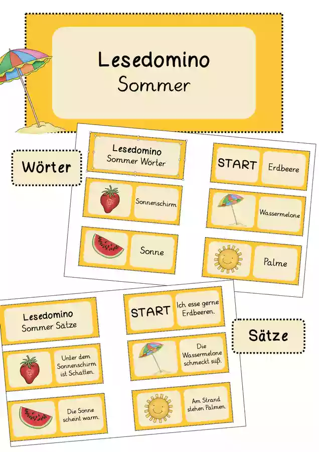 Lesedomino Sommer W rter S tze Unterrichtsmaterial Im Fach Deutsch lesedomino-sommer-w-rter-s-tze-unterrichtsmaterial-im-fach-deutsch