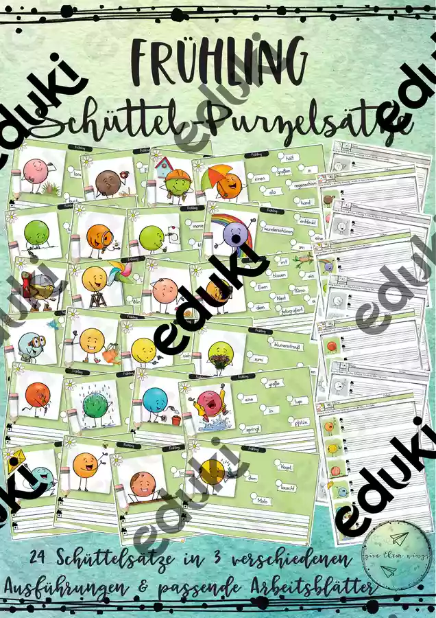 Schüttelsätze zum Thema Frühling – Unterrichtsmaterial im Fach Deutsch