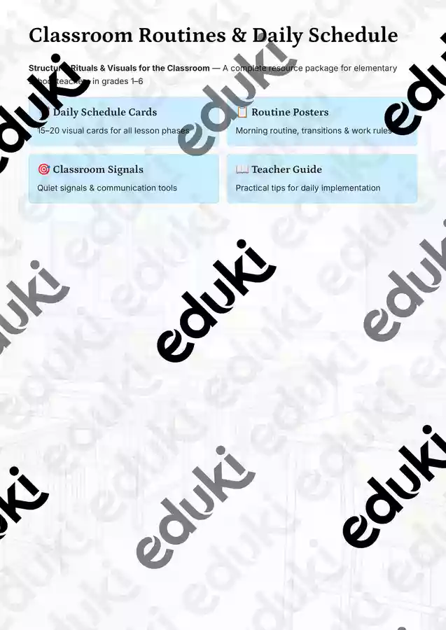 Classroom Routines & Daily Schedule System – Structure, Signals ...