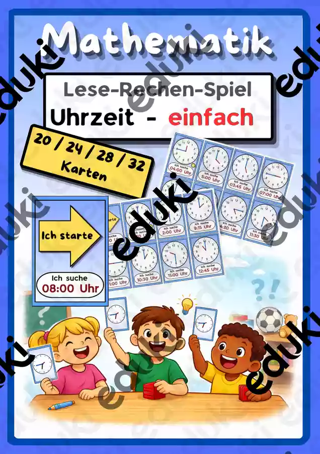 Lesespiel - Uhrzeit - 2.Klasse - Einfach – Unterrichtsmaterial im Fach ...