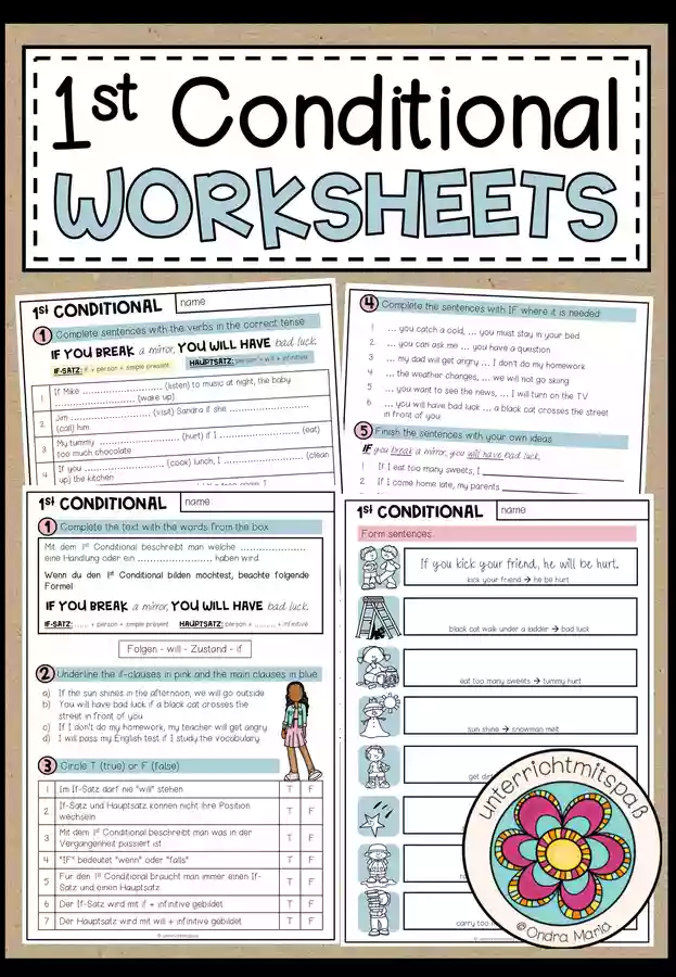 First Conditional - Worksheets – Unterrichtsmaterial im Fach Englisch