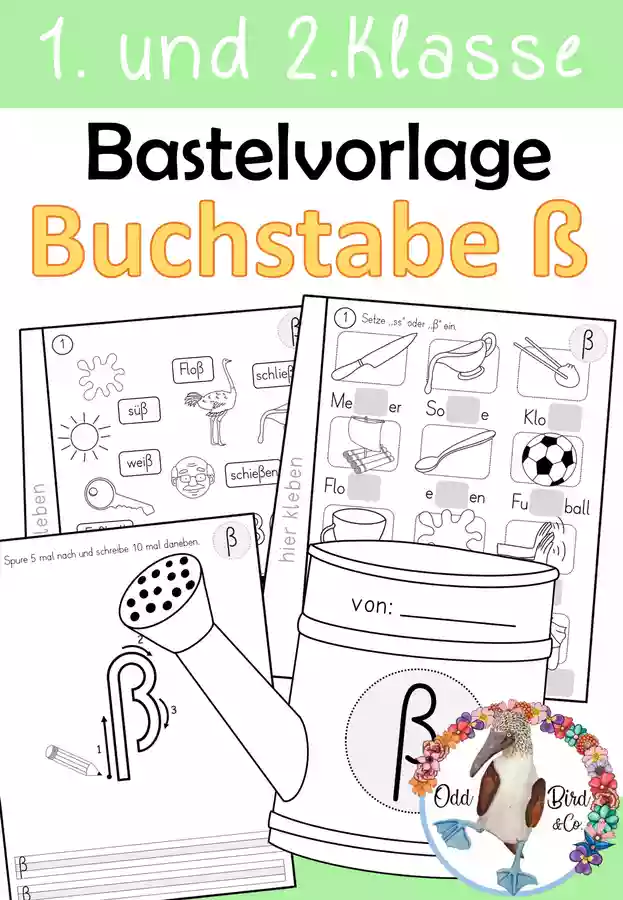 Bastelvorlage Buchstabe ß - Buchstabeneinführung 1. / 2. Klasse ...
