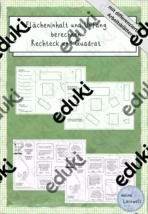 Flächeninhalt und Umfang berechnen - Rechteck und Quadrat ...