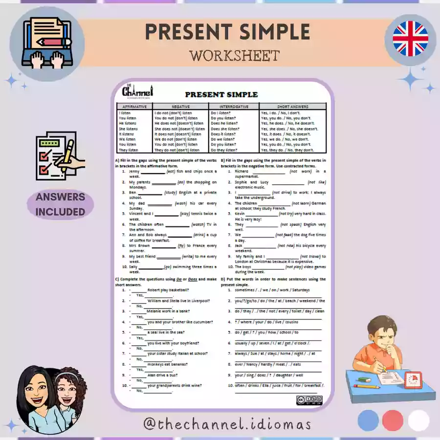 Present Simple Worksheet Key Present Simple - Worksheet + Key - material de la siguiente asignatura ...