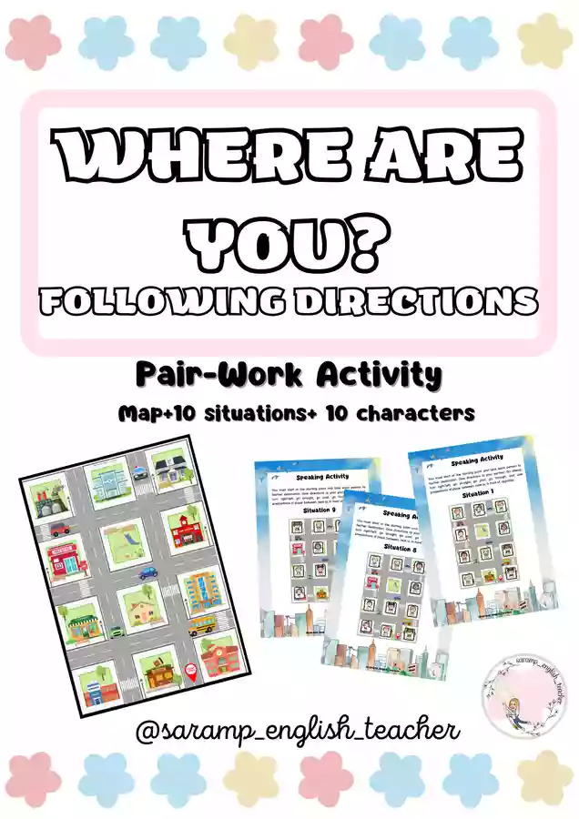Directions Language Learning Map GIVING DIRECTIONS MAP+ 10 SITUATIONS (SPEAKING ACTIVITY) - material de ...