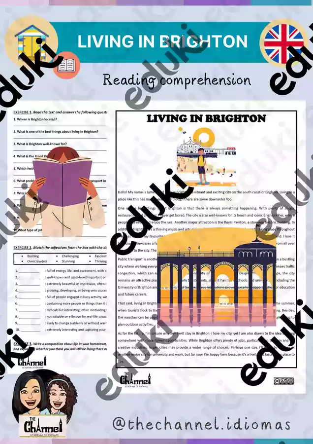 LIVING IN BRIGHTON: Reading Comprehension - material de la siguiente ...