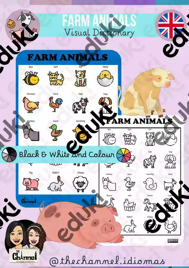 FARM ANIMALS – Visual Dictionary (20 Words) - material de la siguiente ...