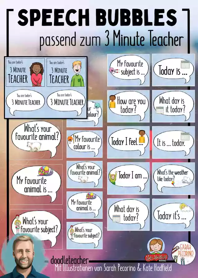 Question Speech Bubbles for the 3 Minute Teacher - Ressource ...