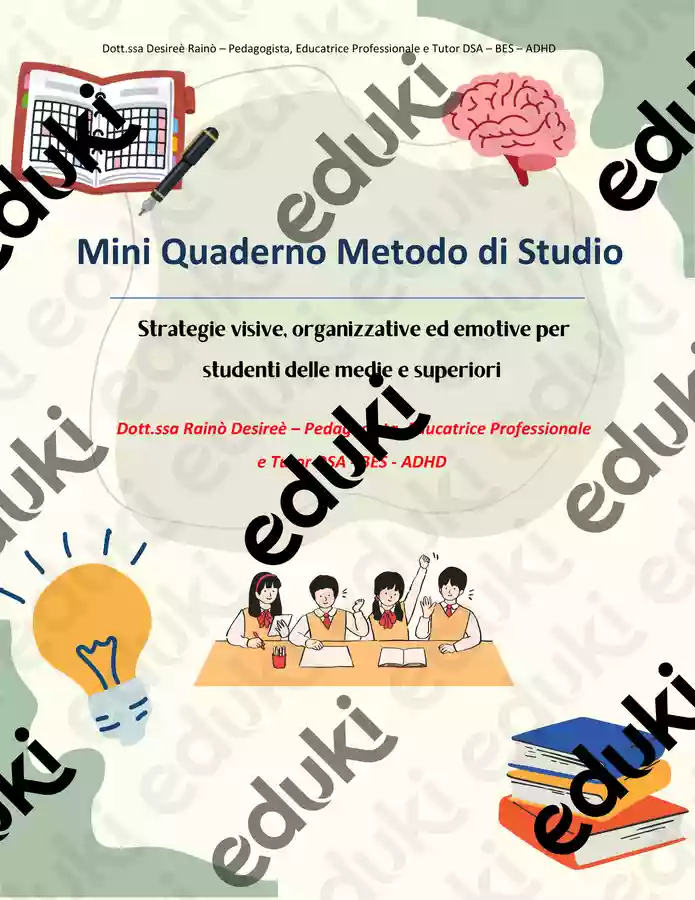Materiale Studio Mini quaderno Metodo di studio - Materiale didattico per la materia ...