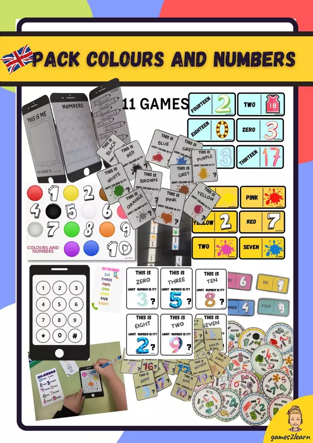 Raccolta di materiali: Pack colours and numbers Esercizi - Raccolta di materiali: Pack colours and numbers - games2learn - Pagina di copertina