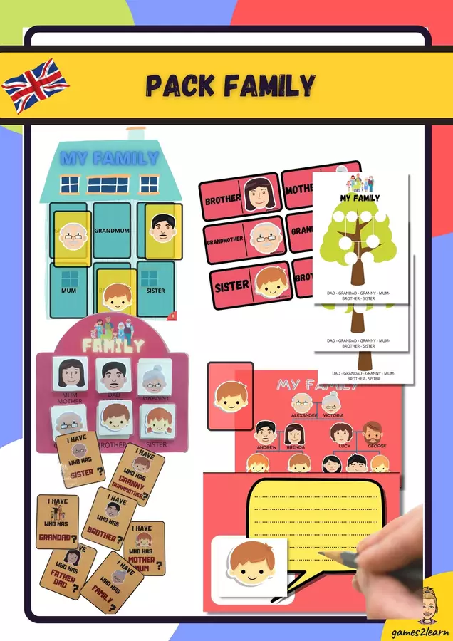 Raccolta di materiali: Pack family Esercizi - Raccolta di materiali: Pack family - games2learn - Pagina di copertina