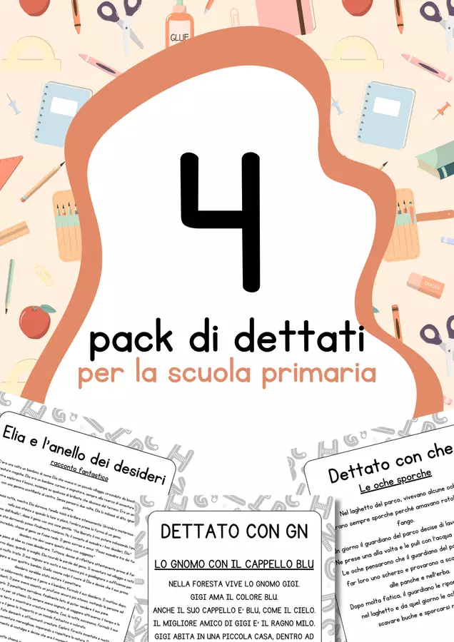 Dettati scuola primaria - Super pack di dettati in PDF Compiti in classe/Test - Dettati scuola primaria - Super pack di dettati in PDF - MilleLibriPerBambini - Pagina di copertina