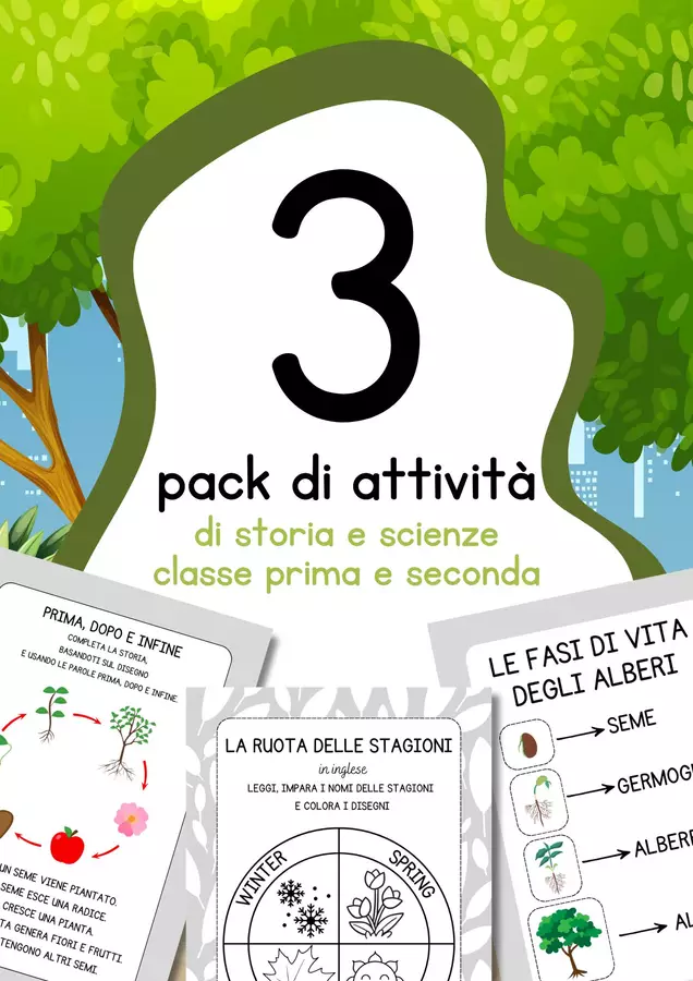 Raccolta di materiali di storia e scienze per le classi prima e seconda Esercizi - Raccolta di materiali di storia e scienze per le classi prima e seconda - MilleLibriPerBambini - Pagina di copertina