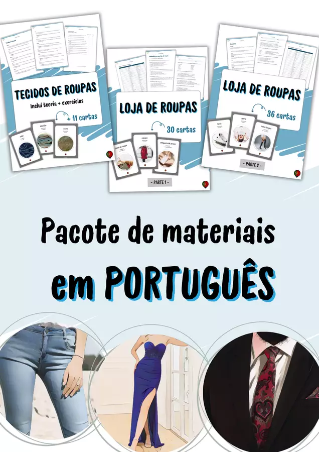 Pacote de materiais sobre roupas em português Esercizi - Pacote de materiais sobre roupas em português - Cuenta con Lluna - Pagina di copertina