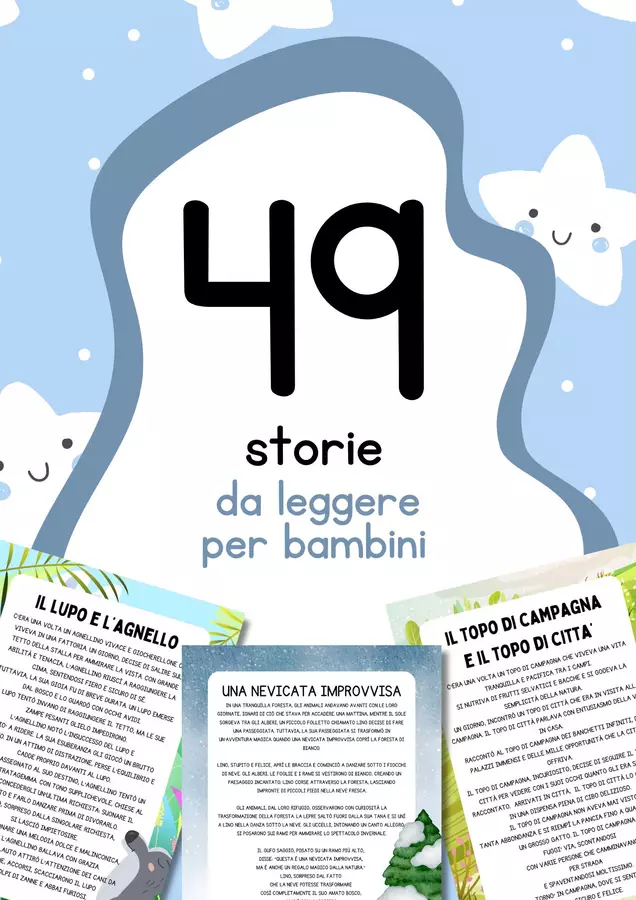 Storie per bambini da leggere a casa o a scuola Altro tipo di materiale - Storie per bambini da leggere a casa o a scuola - MilleLibriPerBambini - Pagina di copertina