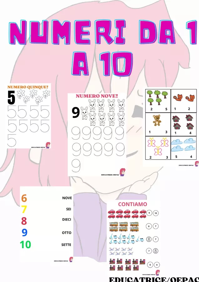 matematica da 1 a 10 Esercizi - matematica da 1 a 10 - educatrice_oepac - Pagina di copertina