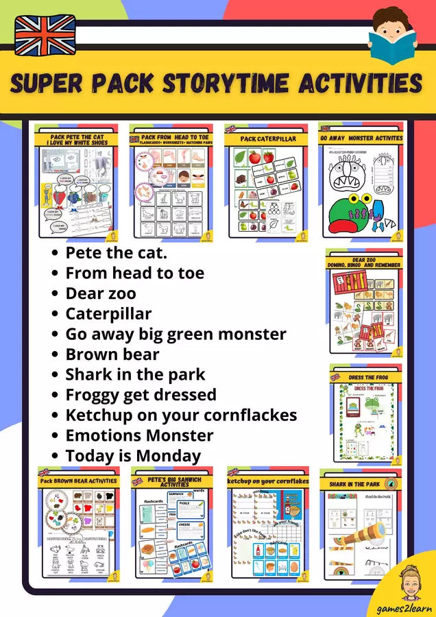 Raccolta di materiali: Storytime Activities in Inglese Esercizi - Raccolta di materiali: Storytime Activities in Inglese - games2learn - Pagina di copertina