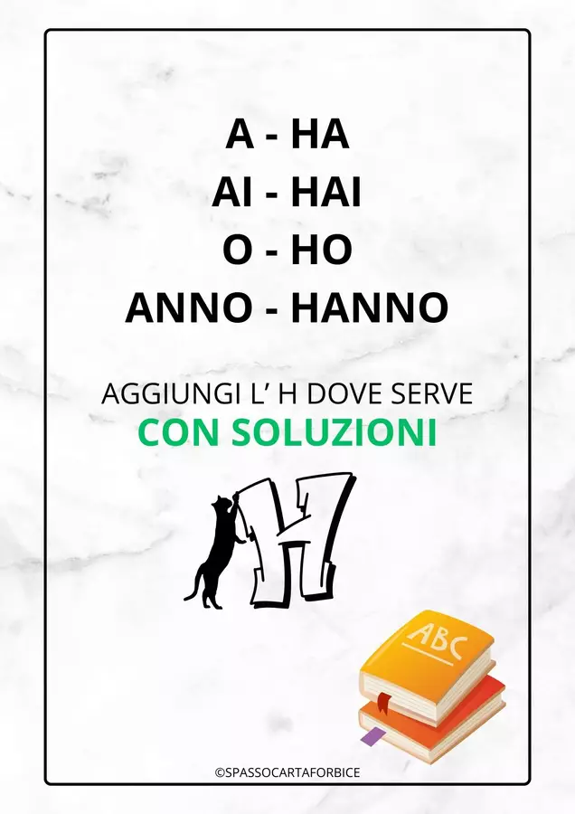 ESERCIZI SULL' H Esercizi - ESERCIZI SULL' H - Spassocartaforbice - Pagina di copertina