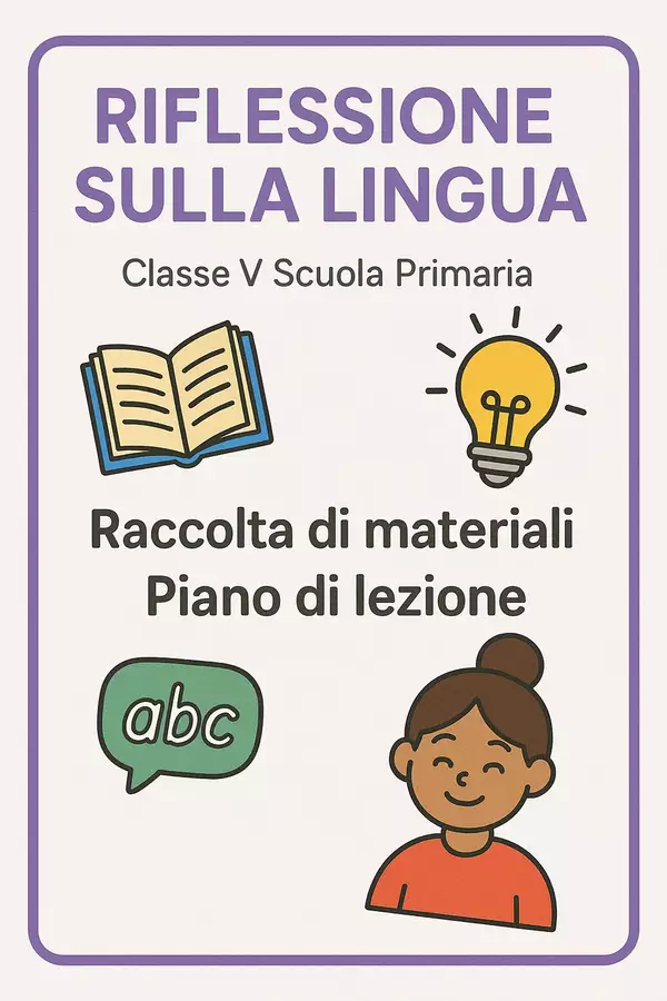 Riflessione sulla lingua (piani di lezione) Piani di lezione - Riflessione sulla lingua (piani di lezione) - Maestra di Italiano - Pagina di copertina