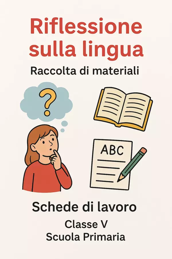 Riflessione sulla lingua (schede di lavoro) Esercizi - Riflessione sulla lingua (schede di lavoro) - Maestra di Italiano - Pagina di copertina