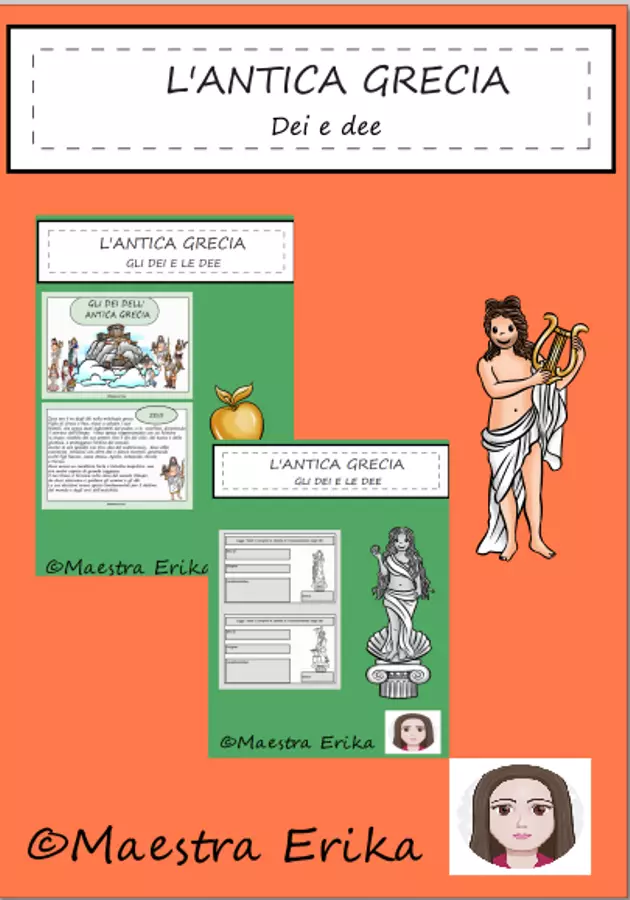 "Dei e dee dell'antica Grecia" raccolta di materiale Esercizi - "Dei e dee dell'antica Grecia" raccolta di materiale - Maestra Erika - Pagina di copertina
