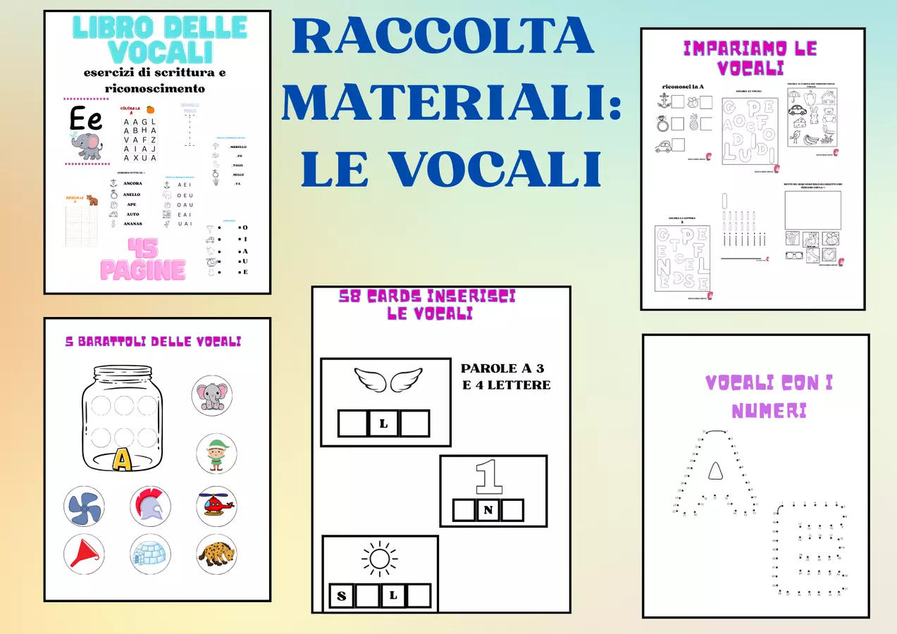 Raccolta: Le vocali Esercizi - Raccolta: Le vocali - educatrice_oepac - Pagina di copertina